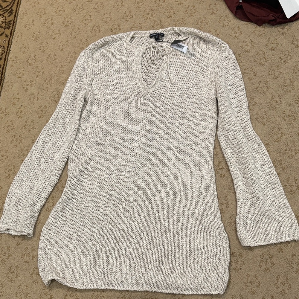 James Perse Cream Long Sleeve Dress/ Bathing Suit Coverup
